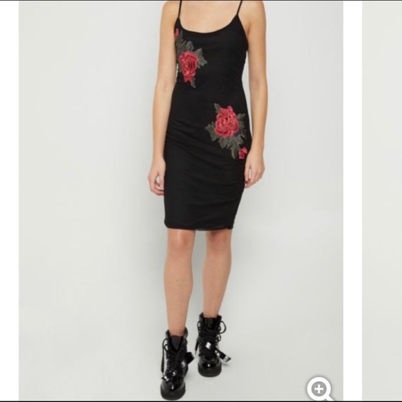floral mesh bodycon dress